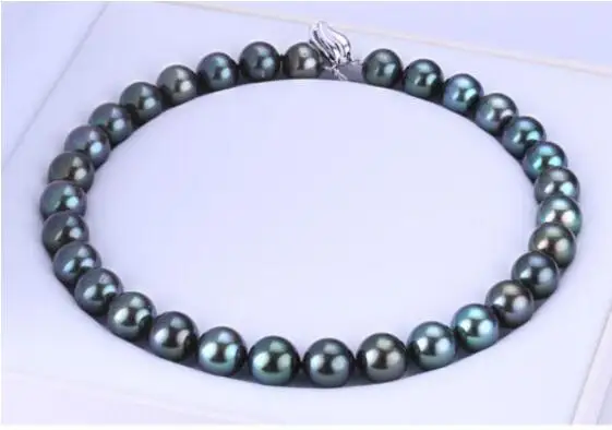 Free Shipping LL&lt&lt&lt noble women gift Jewelry Silver Clasp LONG 18 INCH 10-11mm natural Australian south seas black pearl necklac |