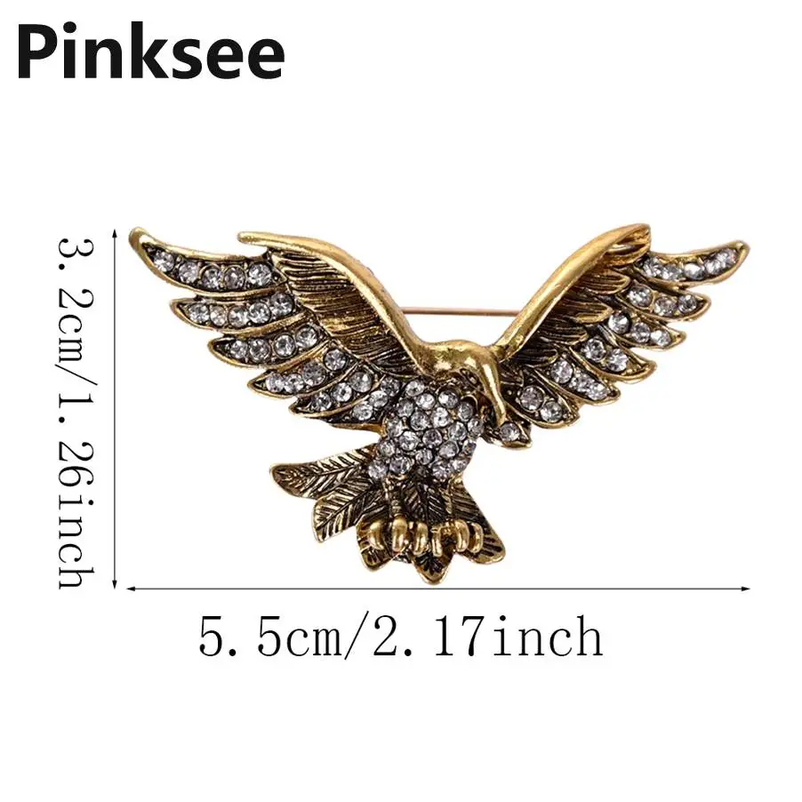 Винтажный стиль брошь с животными булавка милый Орел золото покрытые серебром со