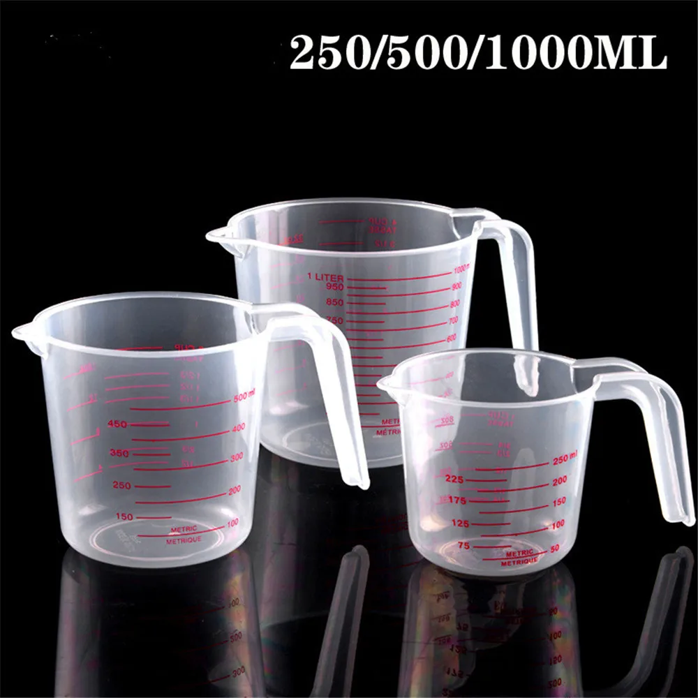 

250/500/1000ML Plastic Measuring Cup Jug Pour Spout Surface Kitchen Tool