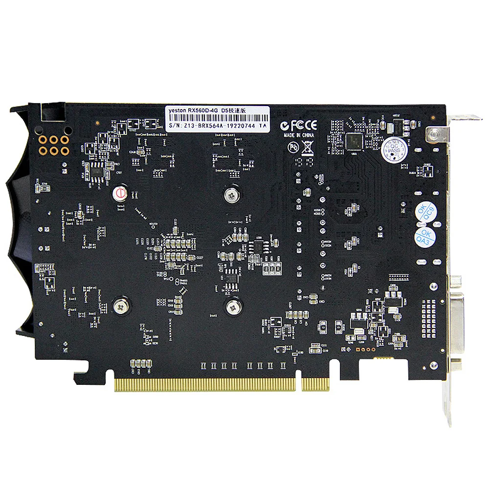 Видеокарта Yeston RX560D-4G D5 TA Дискретная игровая графическая карта с памятью 4 ГБ/1176