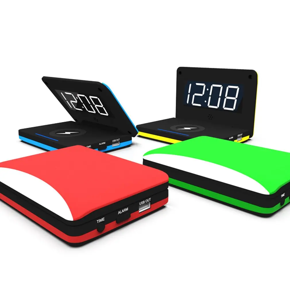 

Alarm Clock Folding Usb Wireless Charging Alarm Clock Fashion Personality Creative Silent Digital Alarm Clock