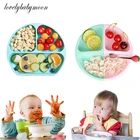 Детская посуда, детская силиконовая Тарелка на присоске, детская тарелка со смайликом, набор посуды со смайликом, детская тарелка