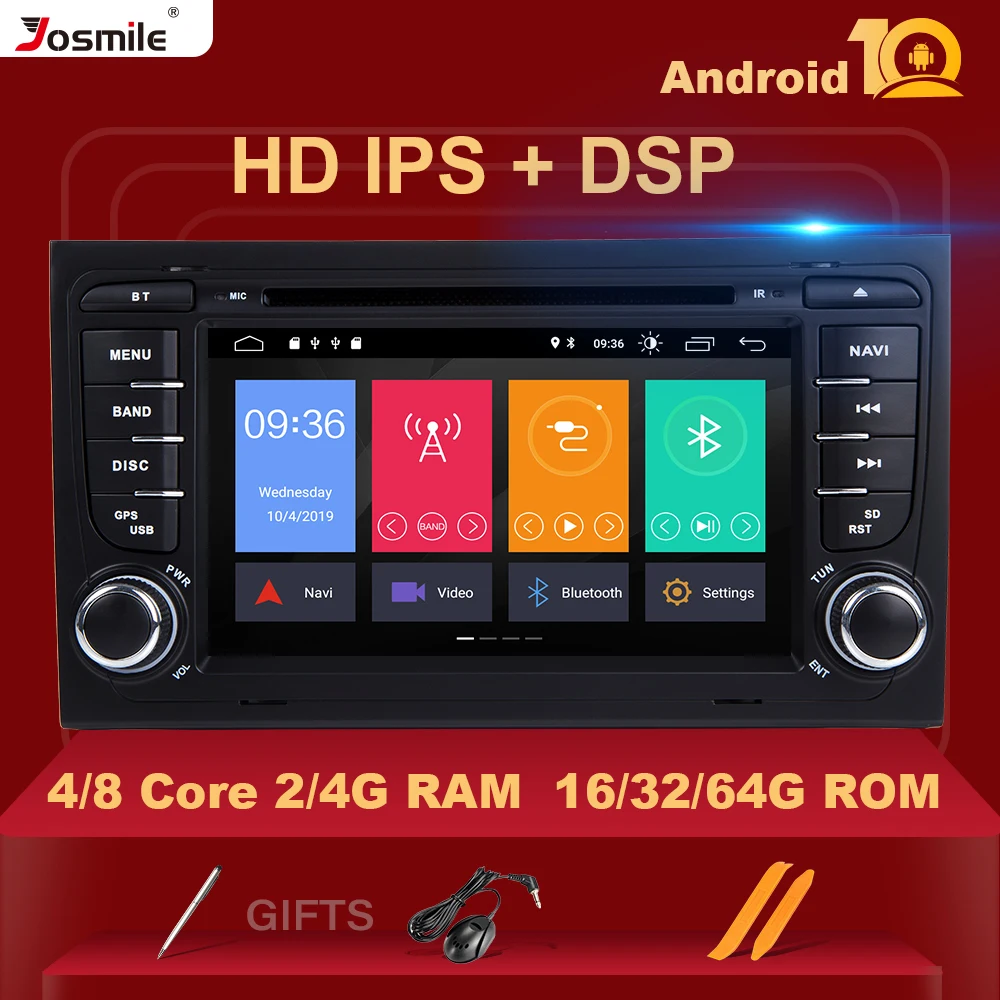 Автомагнитола 2 Din Android 10 GPS DVD плеер для Audi A4 B8 S4 B6 B7 RS4 8E 8H B9Seat Exeo навигация