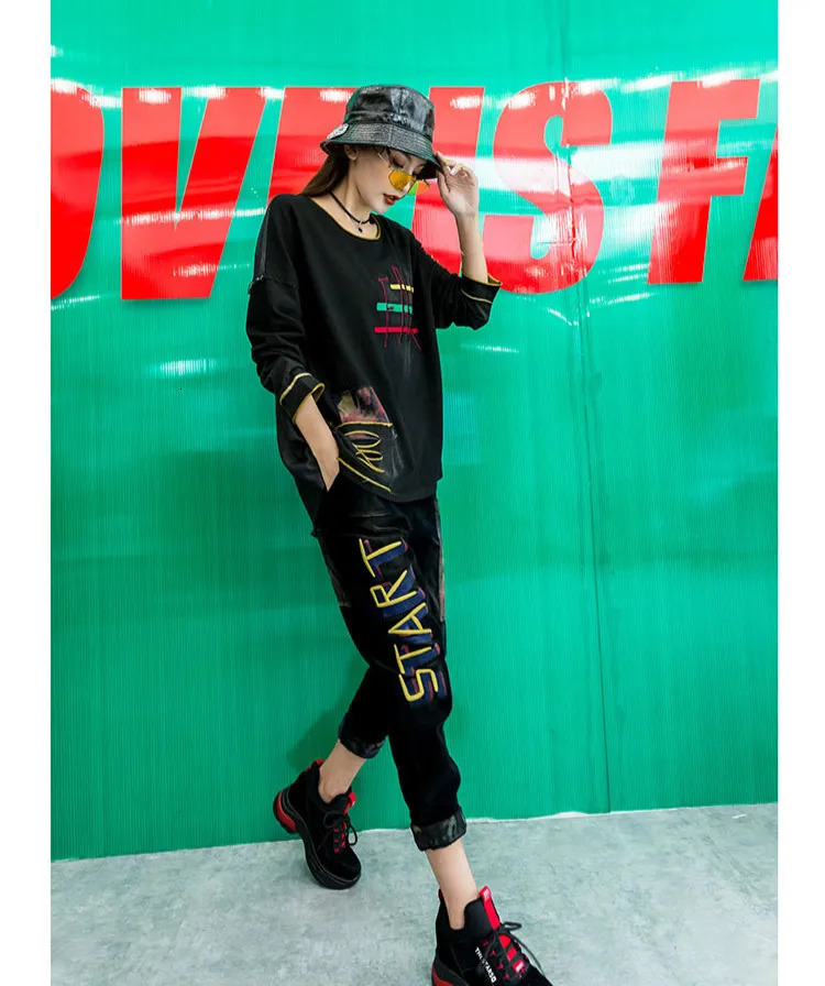 Max LuLu/ модные корейские осенние женские футболки, топы, джинсовая одежда в стиле панк, женские футболки с вышивкой, Повседневная камуфляжная футболка