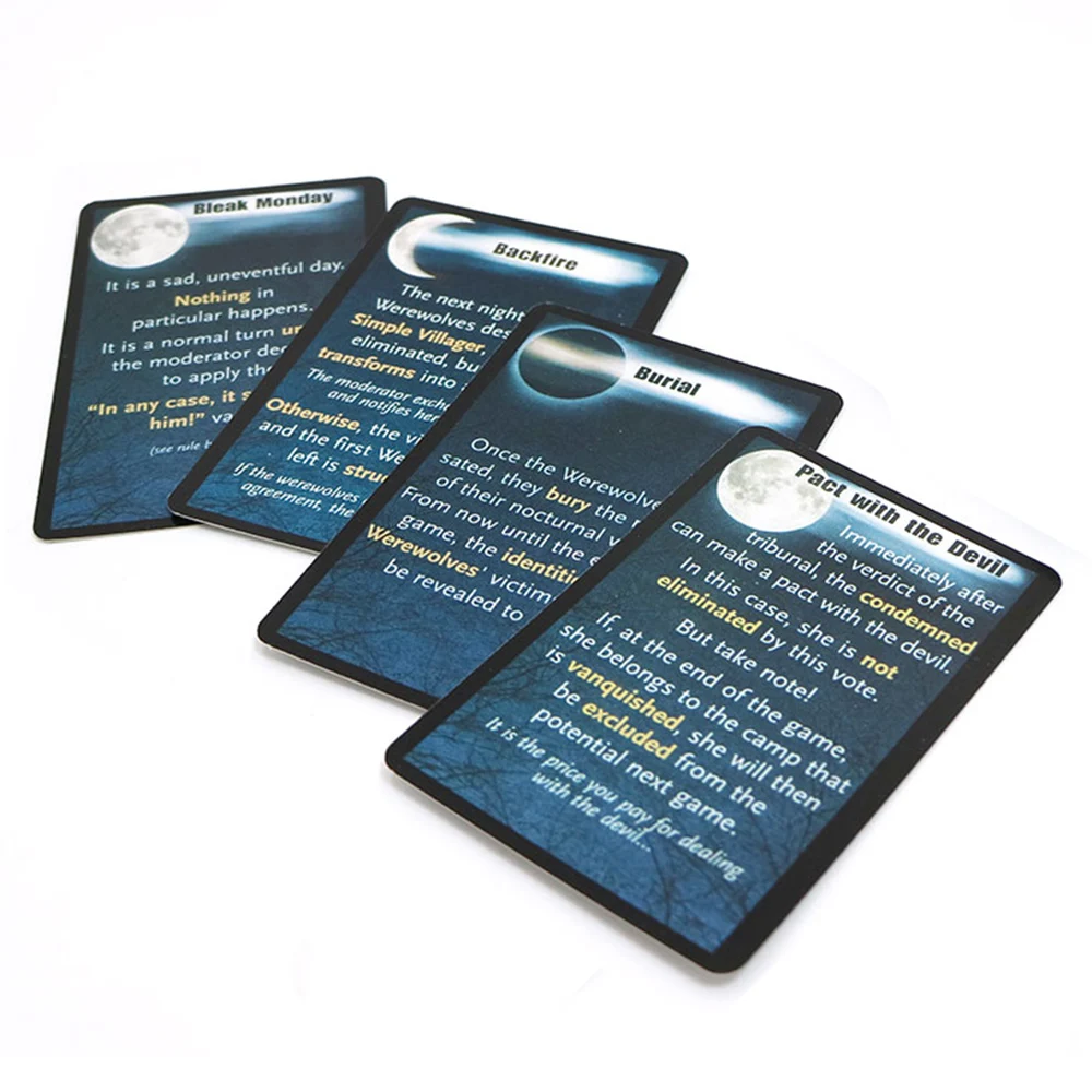 

2020 werewolf board games English rules basic & new moon expansion for family party fun card game