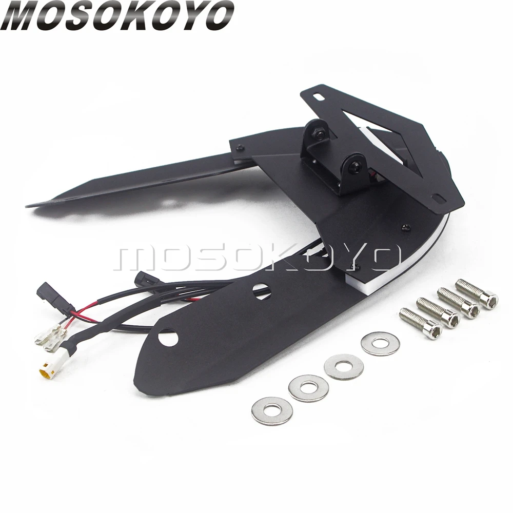 Кронштейн номерного знака CNC со встроенным стоп сигналом для Ducati Monster 821 1200/S 2014 17| |