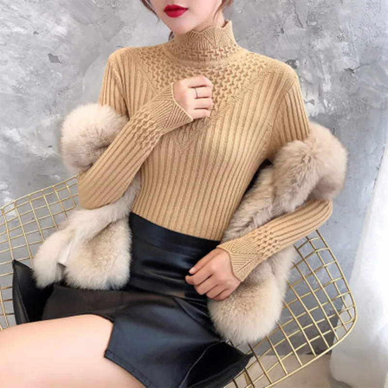 33 qiu dong Cultivate morality F1862 lace half a turtle neck sweater elastic twist render unlined upper garment | Женская одежда