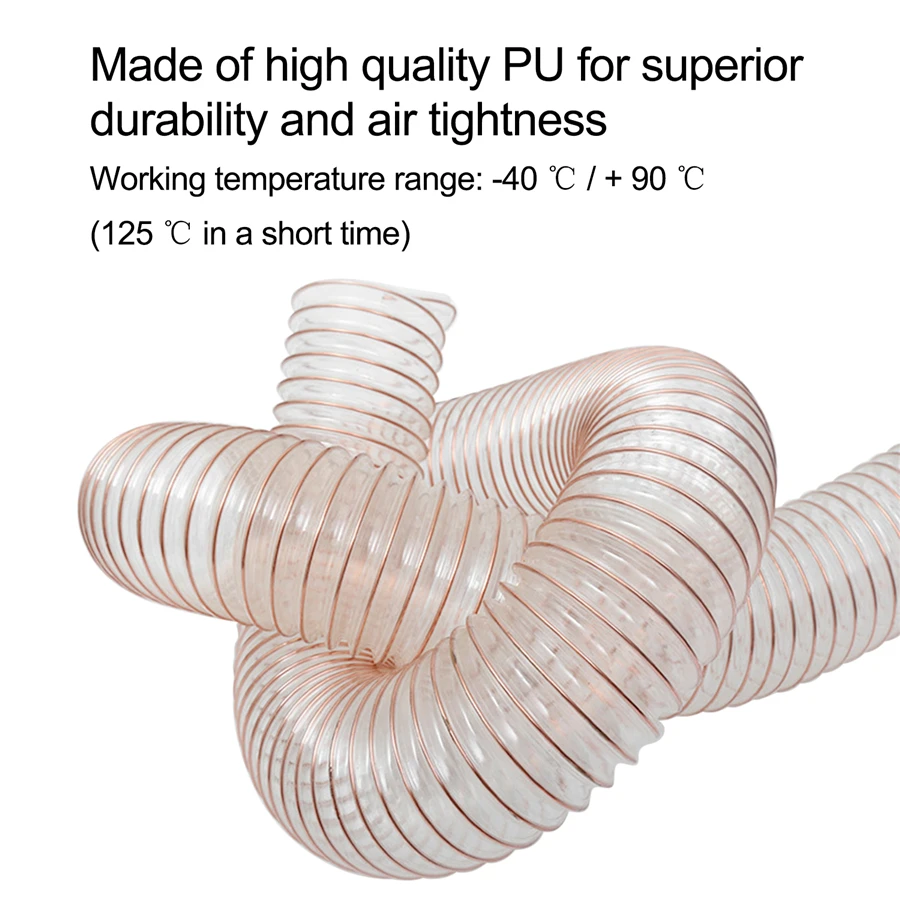 Шланг для воздуховода 2 м 100 мм полиуретановая трубка со стальным проводом