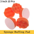 Полировальные колодки, набор из губки 3 дюйма (80 мм), 10 шт.компл., для полировки, полировки воском, инструменты для автомобиля, буфера, уход за автомобилем, косметический набор