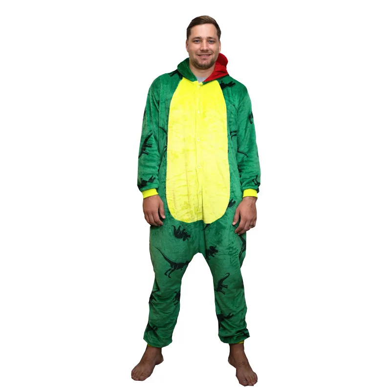 Зимняя мужская пижама с единорогом стежка животными кигуруми Мужская Фланелевая