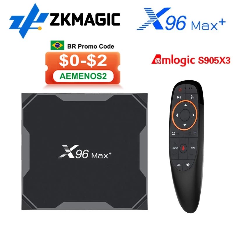 Смарт ТВ приставка X96MAX Plus2 4/64 Android 9 0 четырехъядерный Amlogic S905X3 Wi Fi 2 4/5 0G 1000 м ГБ 8K HD