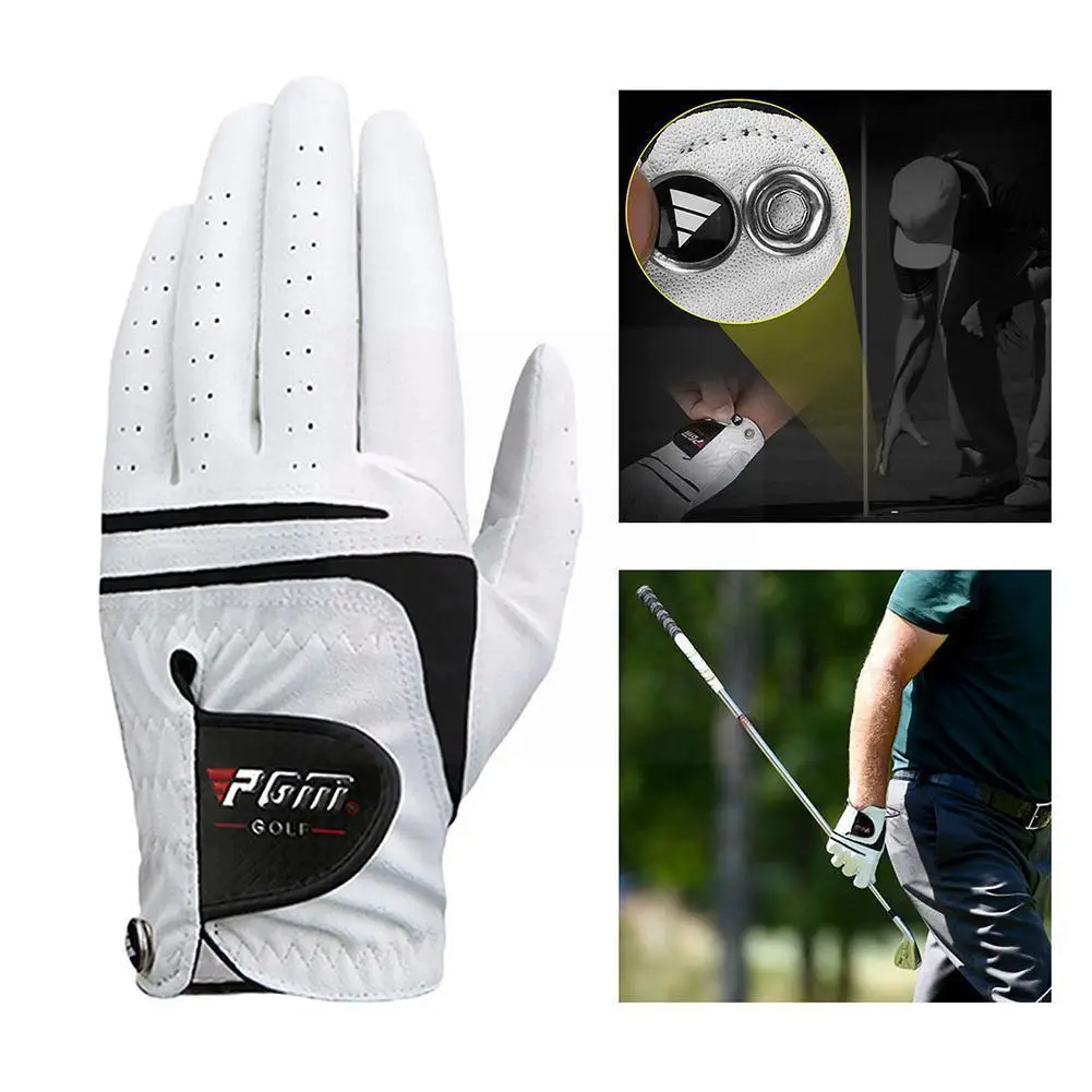

Pgm 1pcs Golf Gloves For Men White Gloves Male Sheepskin Slip-resistant Golf Gloves Men Leather Brand Name Left Right Hand M0h5
