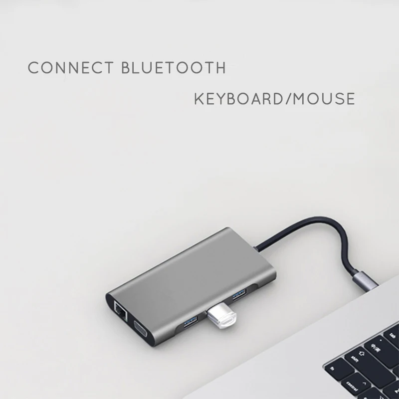 USB C 3 1 до 1000 м RJ45 концентратор адаптер 4K HDMI PD VGA 1080P 5 мм AUX аудио разъем Micro/SD слот