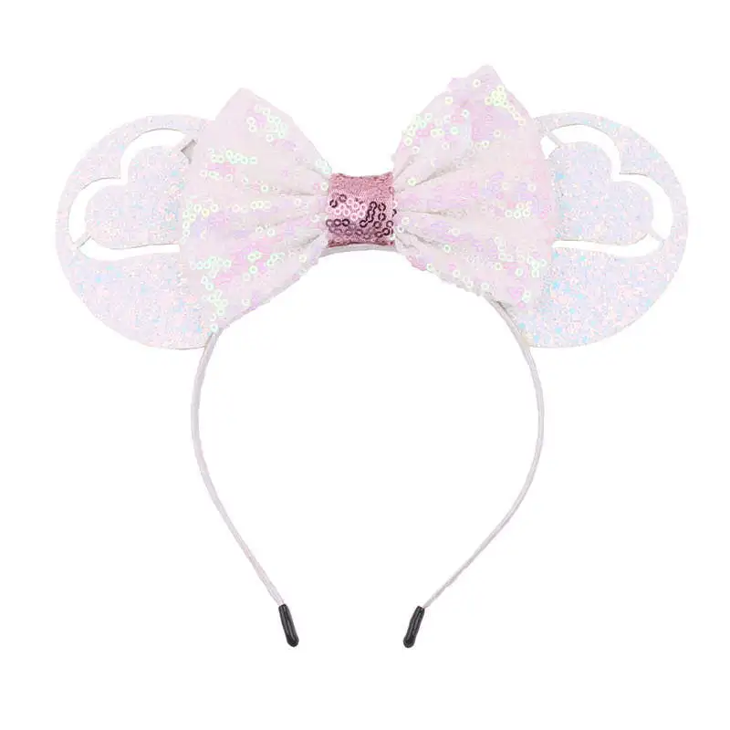  New Valentine's Day Sequin Bow Love Mickey mouse Headband Headdress doll Accessories sequins baby girls cool gift | Игрушки и хобби