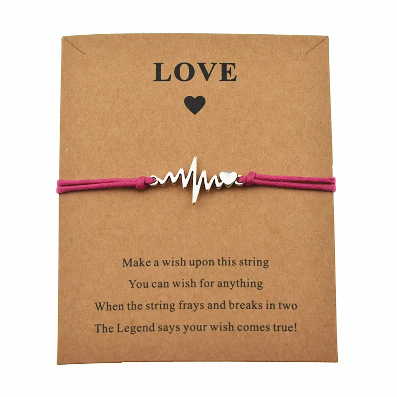 Модный очаровательный браслет с надписью сердечко ЭКГ|Браслеты шармами| |