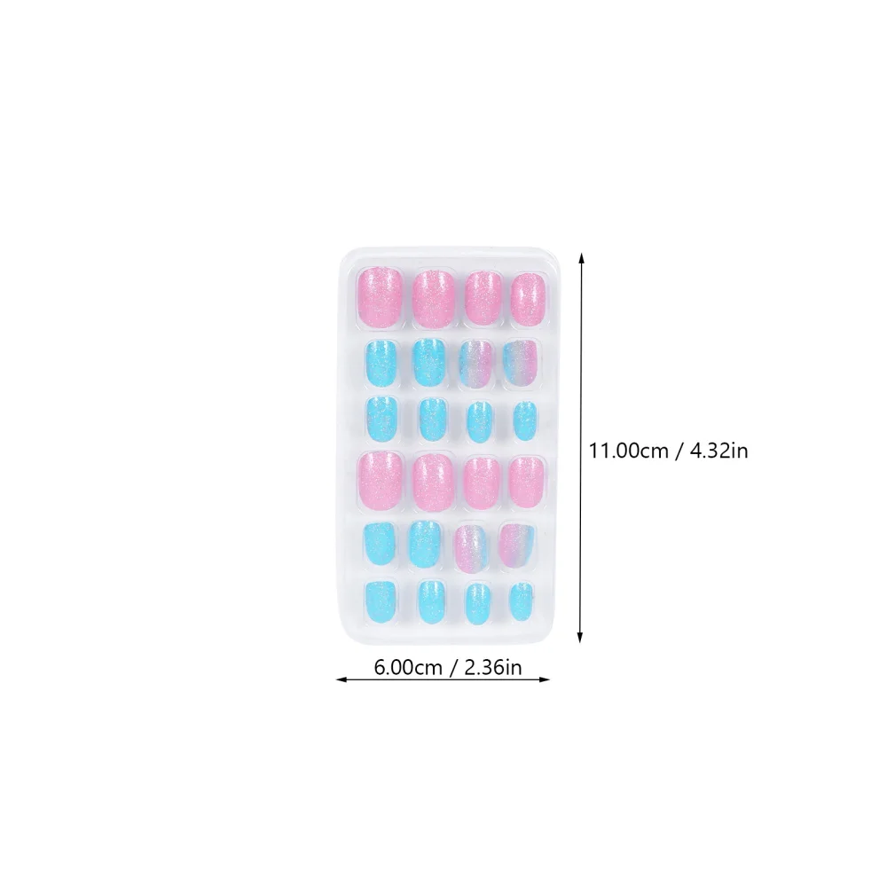 

96pcs/4 Boxes Kids Fake Nails Full Cover False Fingernails Nail Sticker