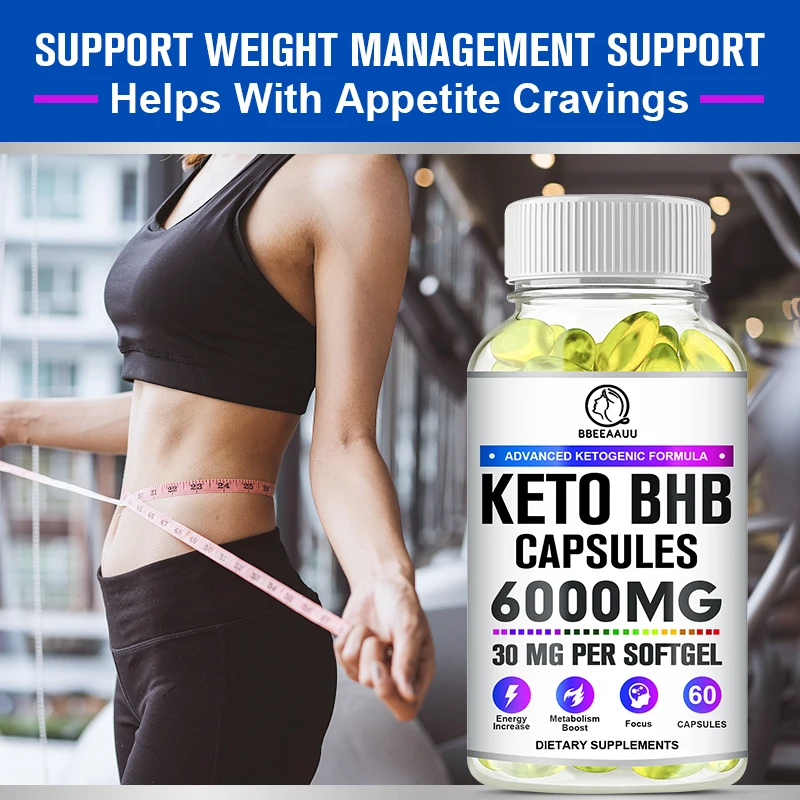 

BBEEAAUU Ketone BHB Capsules Weight Loss Detox Cleanse Colon Reduce Bloating Slimming Products Fat Burner Health Food Keto Diet