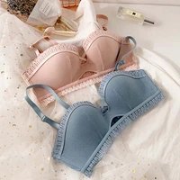 roseheart new for women pink blue lace padded bra sets bralette panties cut out wireless underwear sexy lingerie set a b