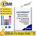 Аккумулятор для Amazon Kindle 7, 7, MC-265360-03, Kindle 8, 8, WP63GW, kindle 100%, SY69JL, 2000, 000083 мАч, 58-499 CS-ABD063SL