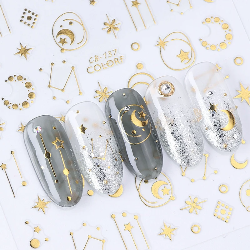 

1/8 листов, рельефные 3D наклейки для ногтей