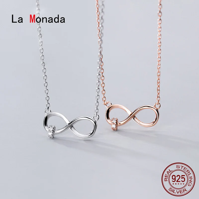 

Женское Ожерелье La Monada, серебряные цепочки 925 пробы, Женская цепочка на шею, восемь подвесок, ювелирные изделия для женщин, серебряное ожерел...