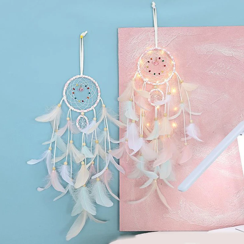 

Dream Catcher Light Feather Shell and Iron Handcraft With LED Strap for Home Restaurant Wedding Decorations
