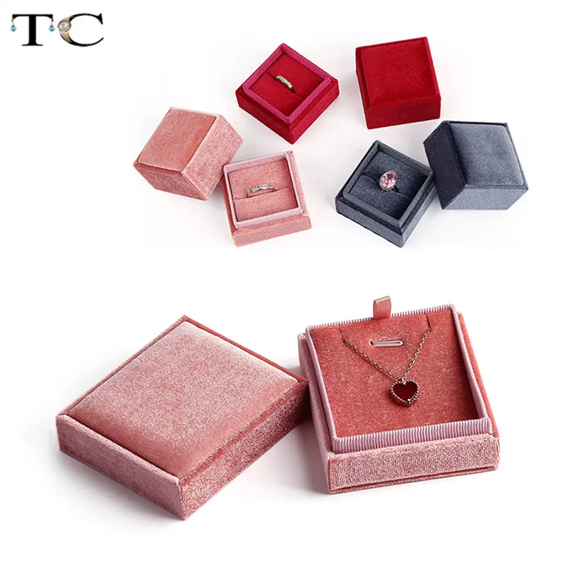 Вельветовая шкатулка для ювелирных изделий креативное предложение Подарочная
