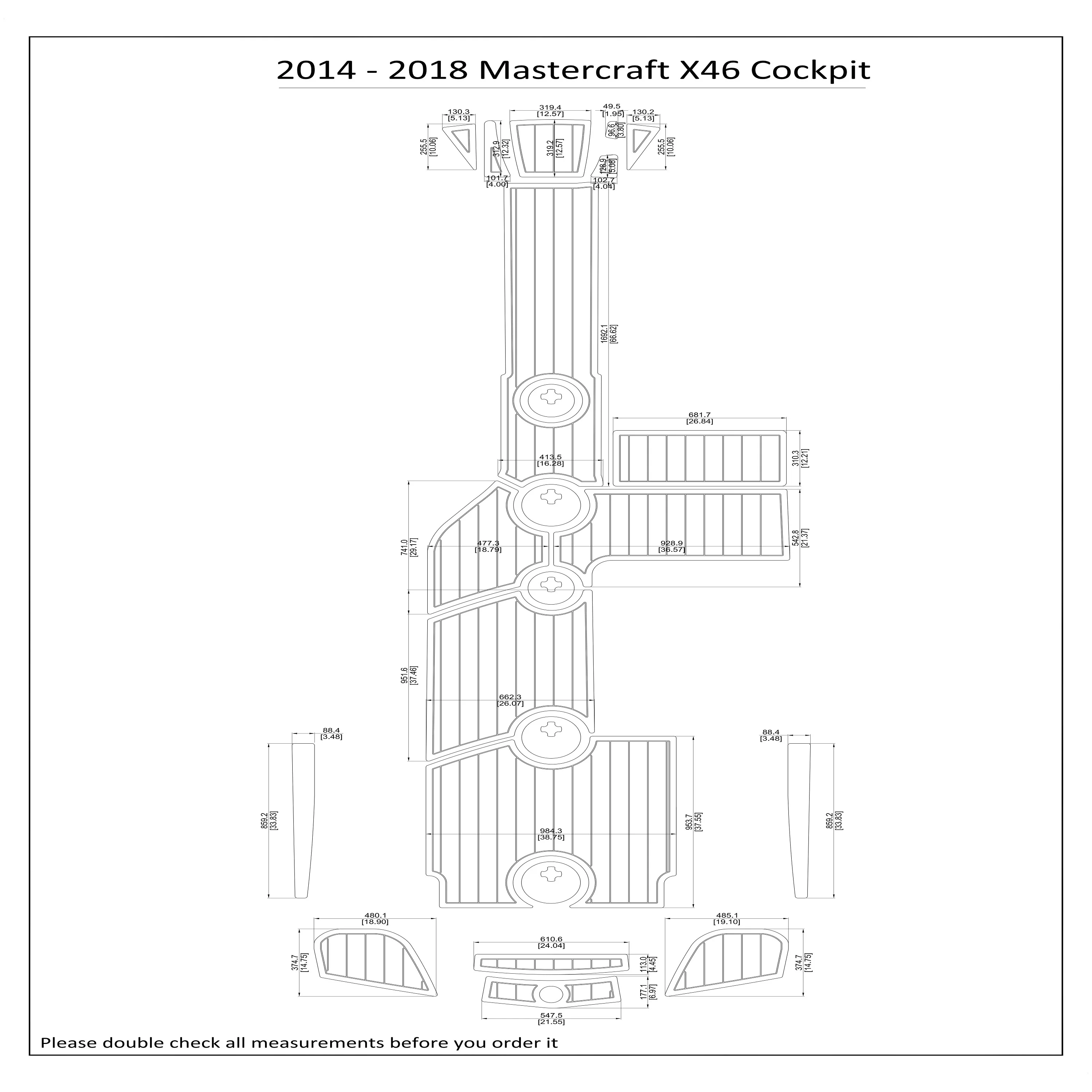 

2014-2018 Mastercraft X46 кабина лодка EVA искусственная пена Тиковая напольная подушка