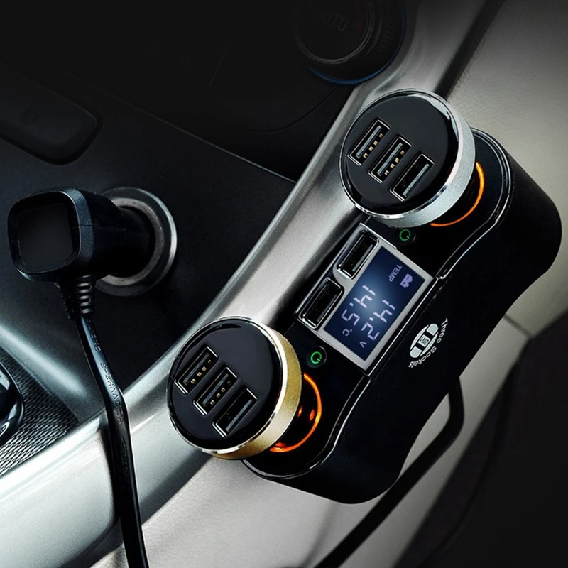 Автомобильный двойной адаптер прикуривателя зарядное устройство светодиодный