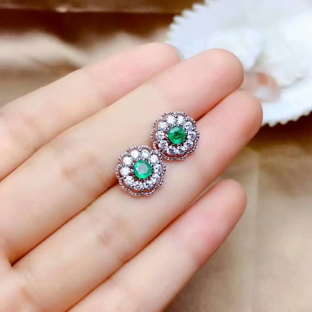 SHILOVEM 925 серебро натуральный изумруд классические ювелирные изделия для женщин Свадебные подарок mtz3.53.598agml