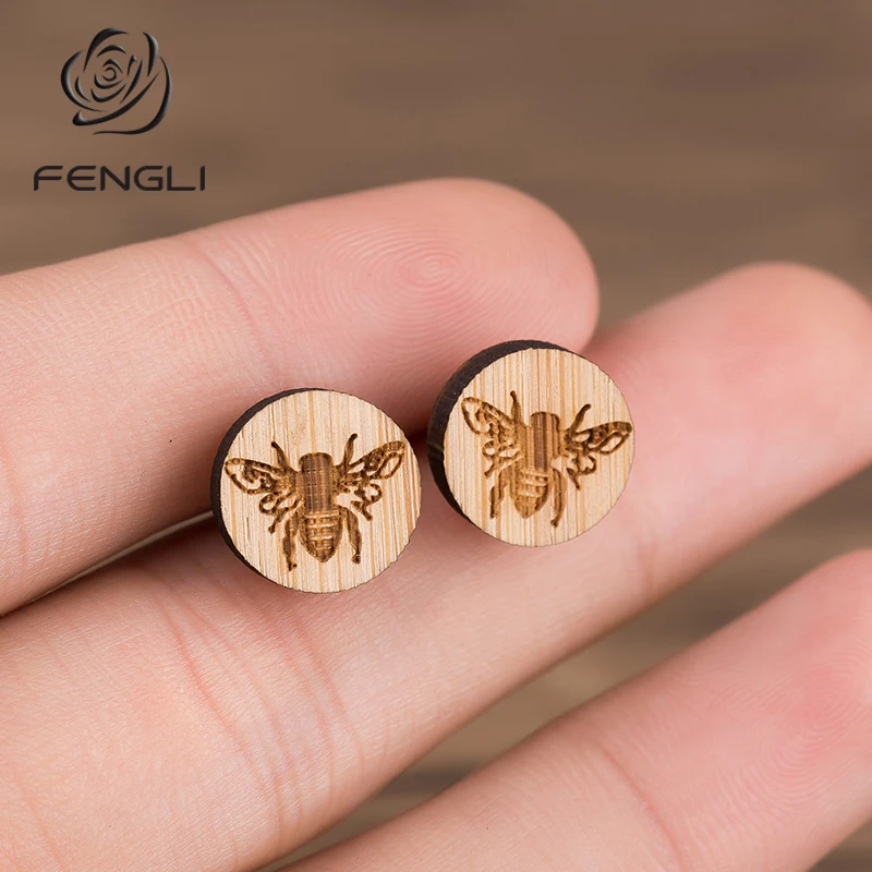 Женские винтажные серьги FENGLI деревянные с бабочками ювелирные изделия из дерева