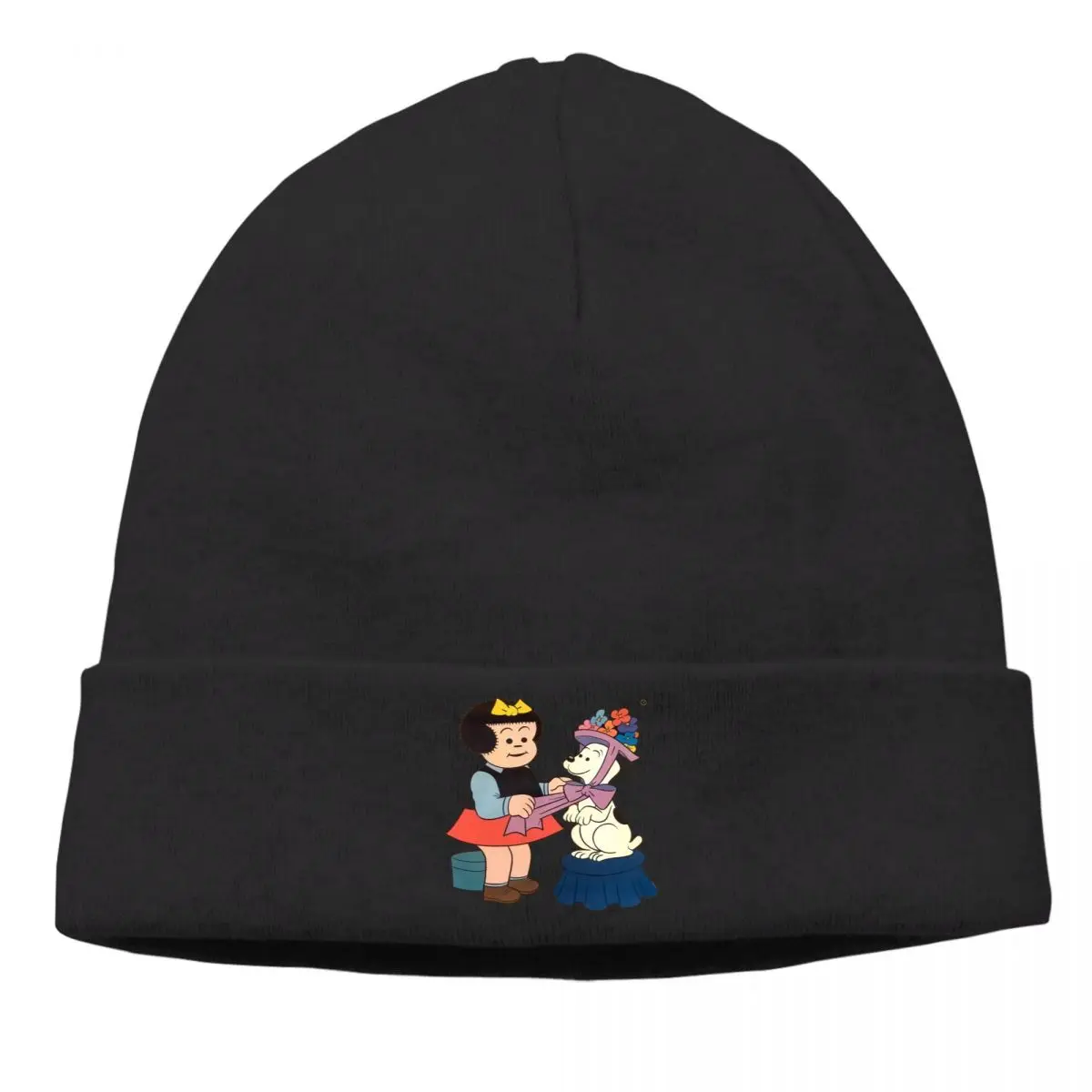 

Dressing The Dog Bonnet Homme Winter Warm Knitting Hat Nancy and Sluggo Children Comics Skullies Beanies Caps Style Cotton Hats