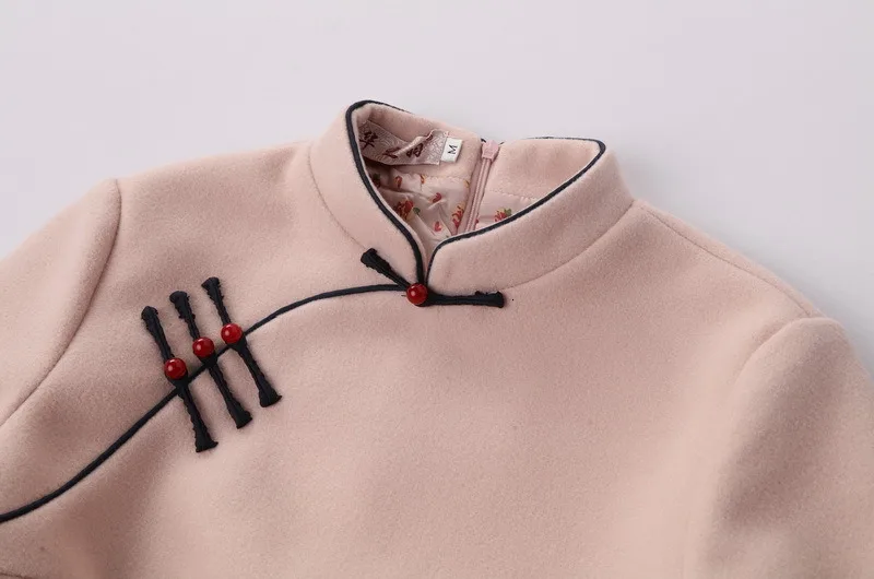 Sheng Coco Woolen Chinese Blouse Coat LadiesTraditional Chinese Shirts Embroidery Blouses Woolen Suit Classic Blue Suit