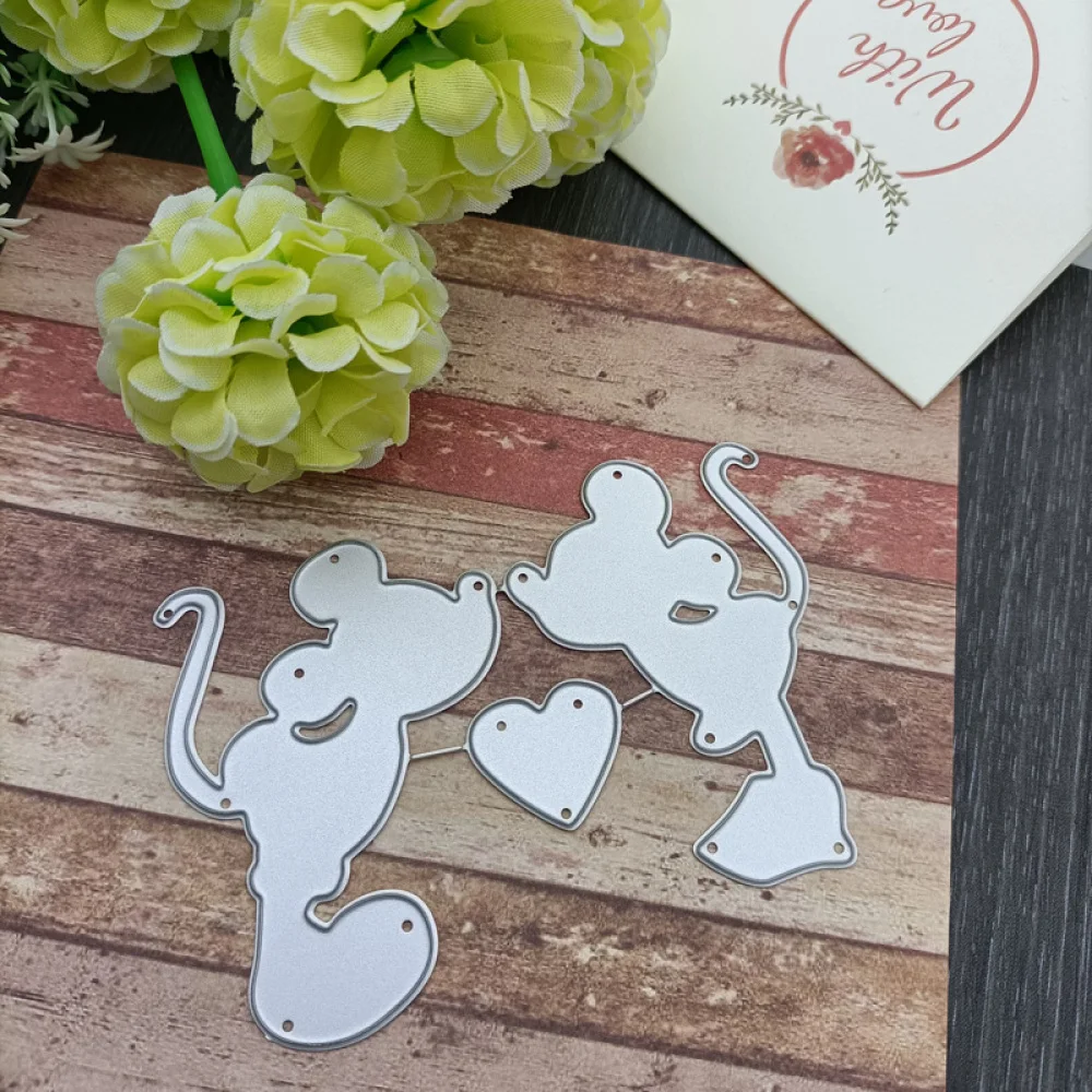 

Metal Cutting Dies Cut Die Mold Animal Mouse Love Heart Decoration Scrapbook Paper Craft Knife Mould Blade Punch Stencils Dies