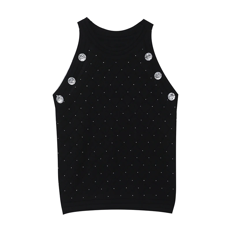

Shining Elastic Camis Sleeveless Vest 2021 Summer Fashion Knitted Off Shoulder Vests For Women Sexy Top Womens Camisole