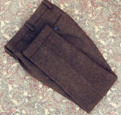 Костюм твидовый Мужской приталенный из шерсти в елочку для свадьбы деловой Ретро