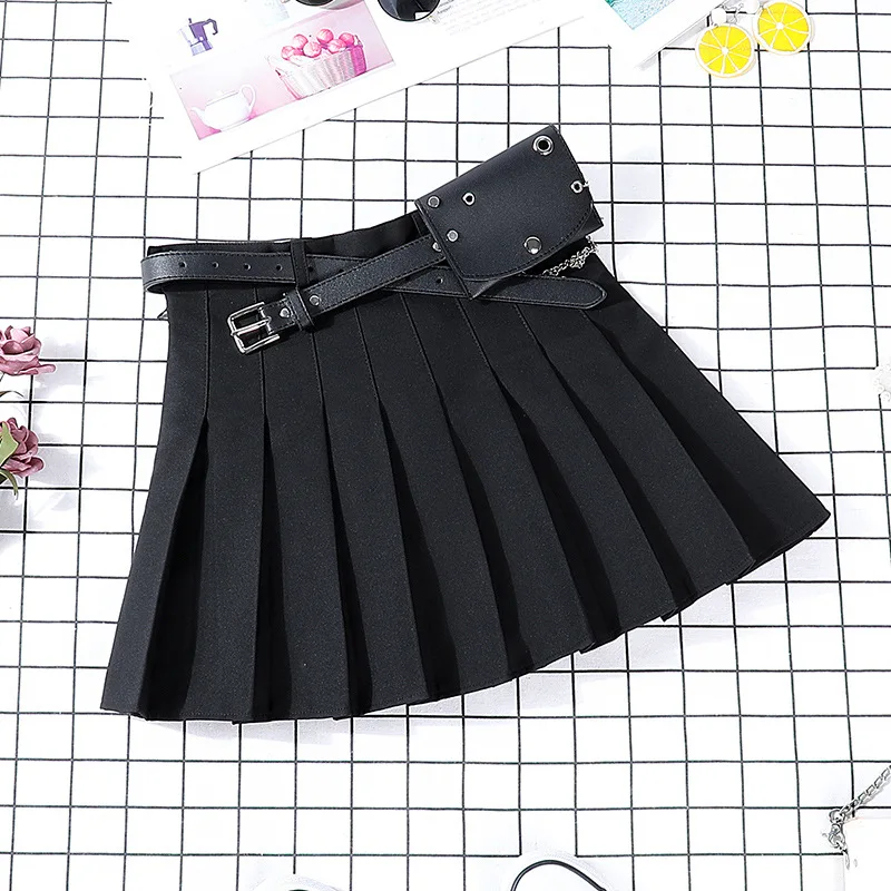Женская плиссированная юбка с поясом модная летняя трапециевидной формы для