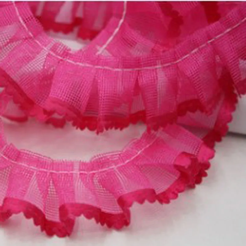 1 м последняя плиссированная кружевная ткань лента 2 см сине-фиолетовая отделка