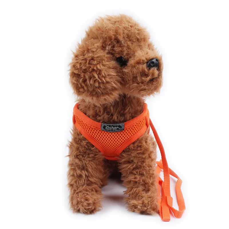 Мягкая шлейка для собак поводок набор сетка дышащая Регулируемая питомцев