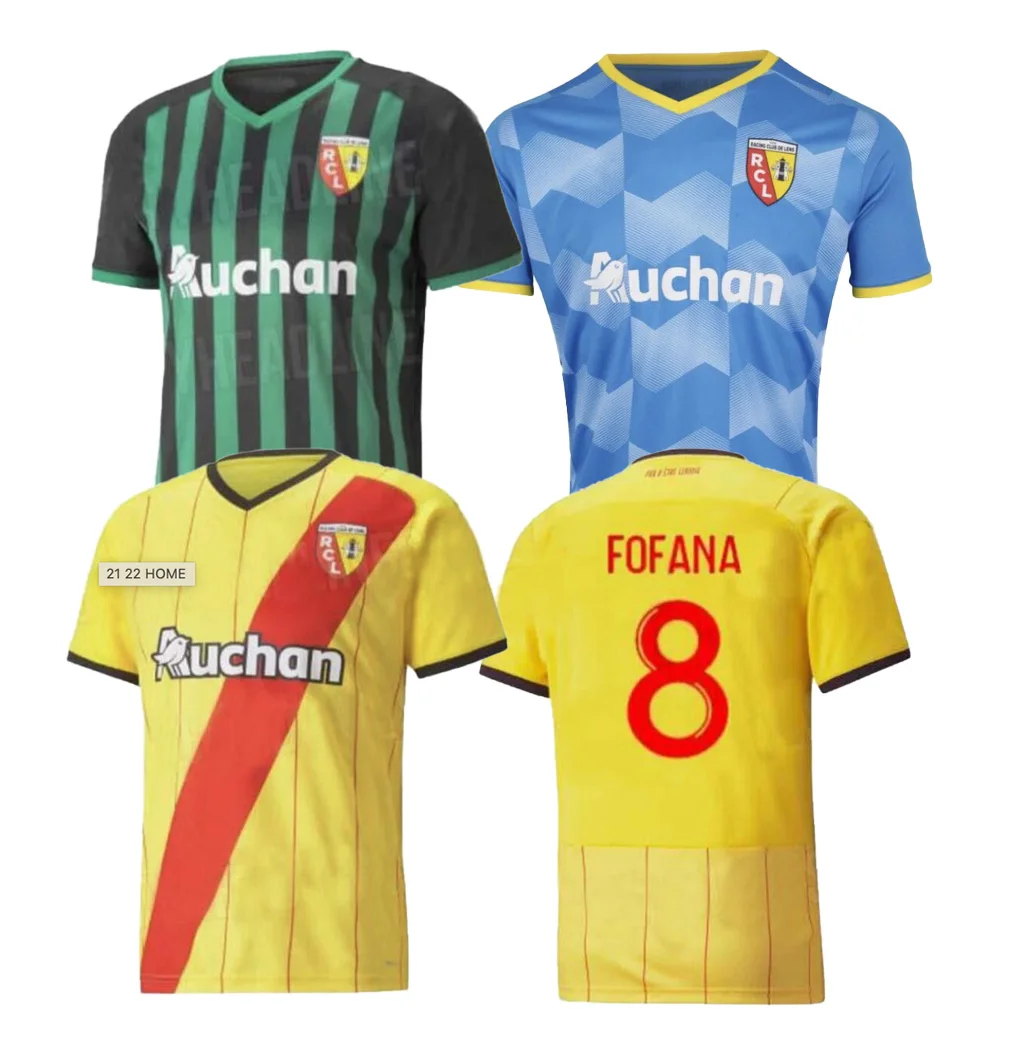 2021 RC Lens away футбольные майки градиенты Fortes Cahuzac Перес 2022 maillot de foot Camisa futebol Men's