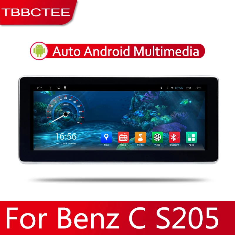 

Car Android System 1080P IPS LCD Screen For Mercedes Benz C Class S205 2014-2019 Car Radio Player GPS Navigation BT WiFi AUX
