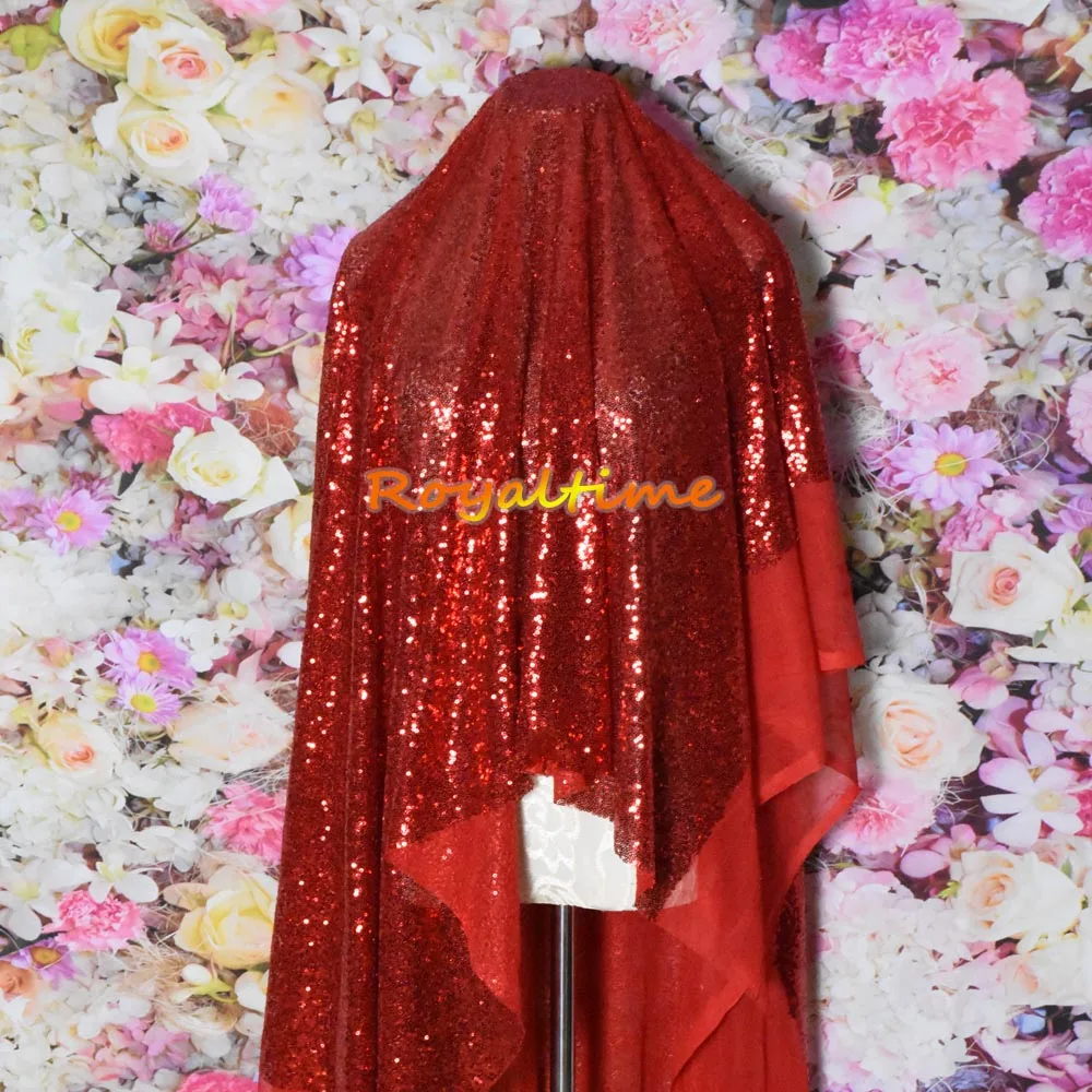 Royaltime 1 м/2 м Сделай Сам 3 мм ткань Блестки пайетка красная блестящая для платья