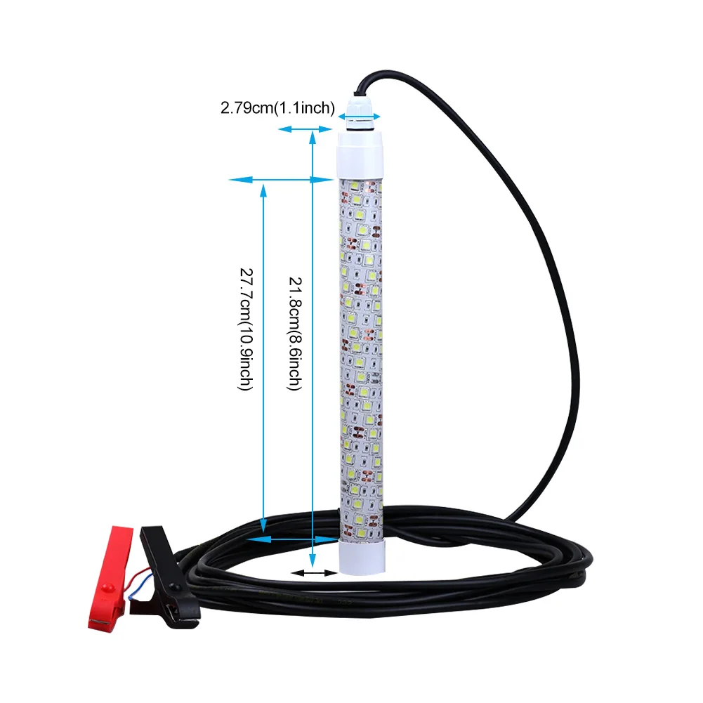 

20W LED Easy Install PC Clip Mounted Boat Raft Waterproof Night Fishing Lure Light Shockproof 12V Bright Portable Compact