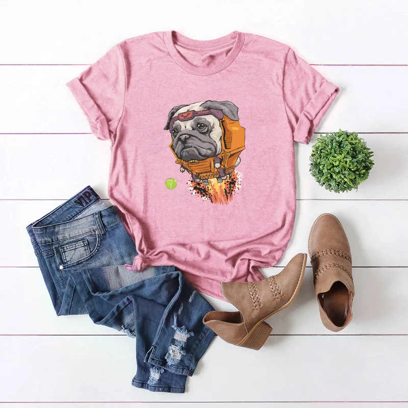Goth Забавные футболки для женщин с собакой Camisetas Manga Larga Mujer Harajuku рубашка мужчин