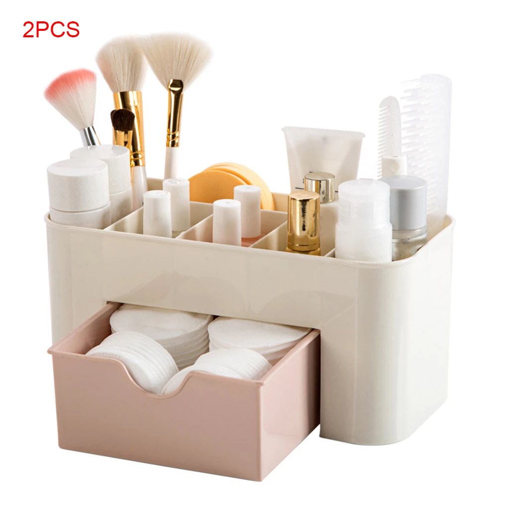 

2 шт., пластиковый органайзер для косметики и кистей
