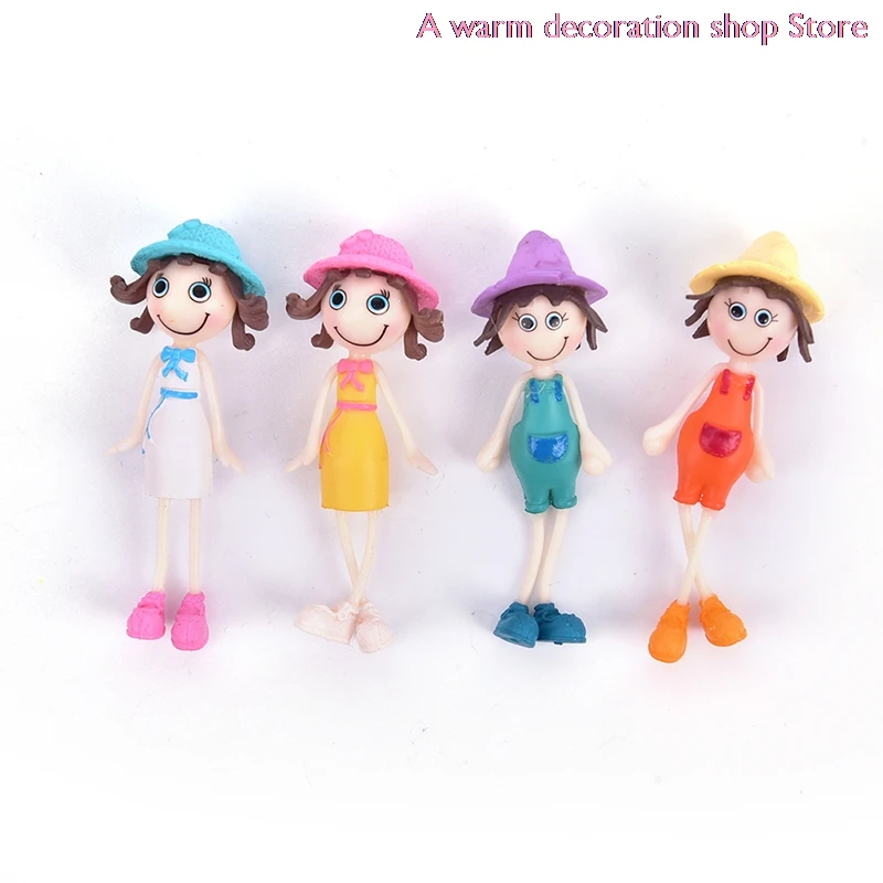 

Lovely Small Summer Sunshine Girl Doll Cartoon Figurines Gardening Ornament Home Decoration Accessories