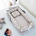 Портативная детская кроватка, складная бионическая кровать с защитой от давления, для новорожденных