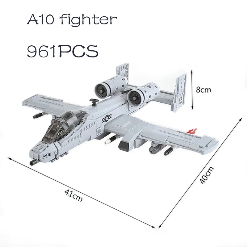 

High-Tech MOC Military Series 06022 A10 Fighter Small Particles Puzzle Assembling Toy Building Blocks Boy Children's Day Gift