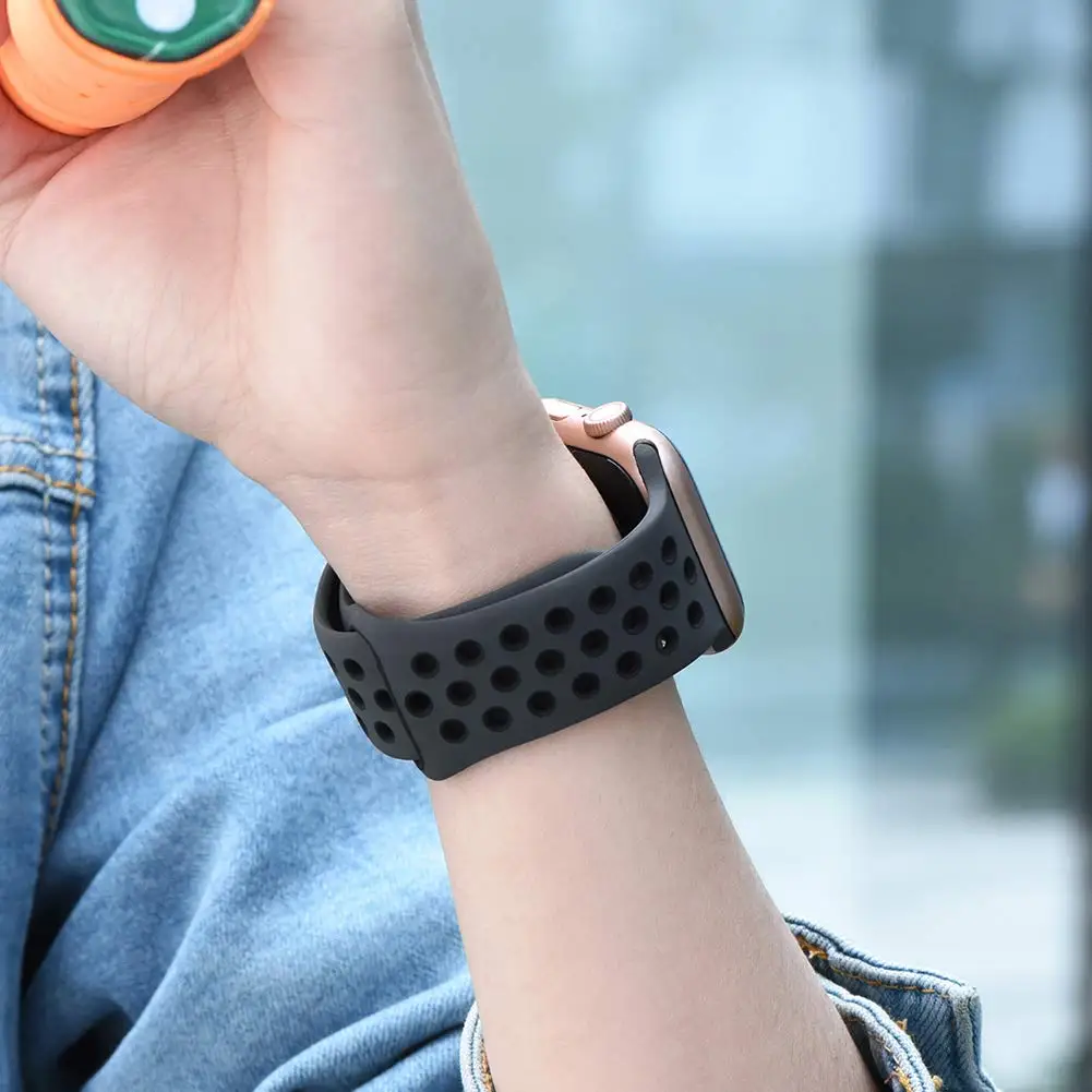 Ремешок силиконовый для Apple Watch Series 7 se 6 5 4 3 44 45 мм браслет iwatch 40 41 42 38 |