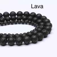high quality 5a lava rock natural stone 4mm 6mm 8mm 10mm beads pick size loose bead for handmade diy charm bracelets jewelry